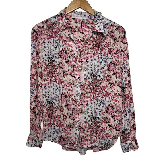 Jane & Delancey Top Women L Button Down Floral Long Sleeve Spring Collared Shirt - Picture 1 of 5